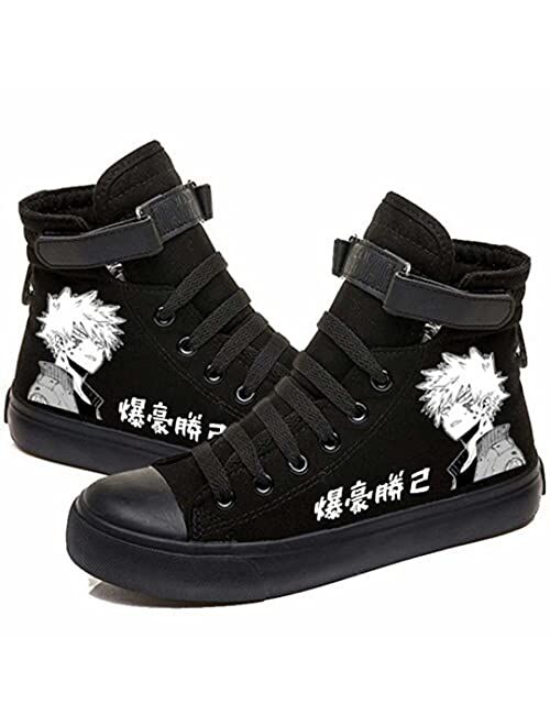 DHSPKN My Hero Academia Canvas Shoes Anime Deku Sneakers Izuku Todoroki Cosplay High-Top Shoes