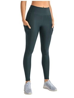 Women's Thermal Fleece Lined Workout Leggings 28 Inches - High Waisted Winter Yoga Pants with Pockets