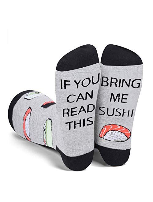 Zmart If You Can Read This Bring Me Pickle Bacon Hot Dog Pizza Socks for Women, Funny Pickle Bacon Hot Dog Pizza Gifts