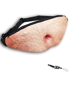 Dad Bag Fanny Pack,Funny Gag Gifts 3D Beer Belly Waist Packs for Christmas,White Elephant Gift Exchange