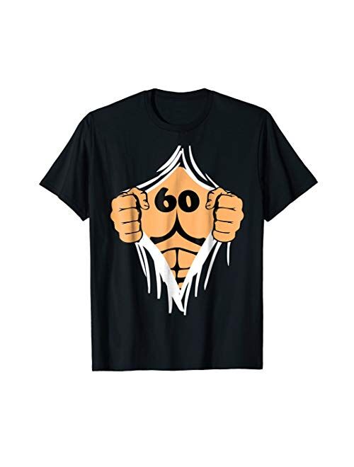 Funny Gag Birthday Gift TShirt Open Chest 60 Year Old Men