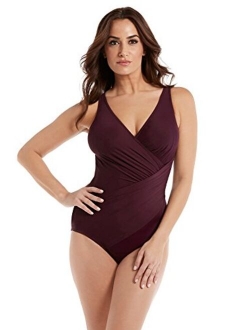 Women's Swimwear DD-Cup Solids Oceanus Tummy Control Underwire Bra One Piece Swimsuit