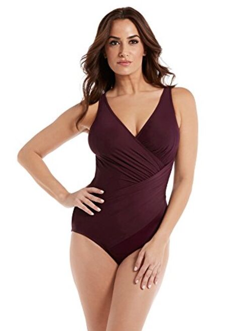 Miraclesuit Women's Swimwear DD-Cup Solids Oceanus Tummy Control Underwire Bra One Piece Swimsuit