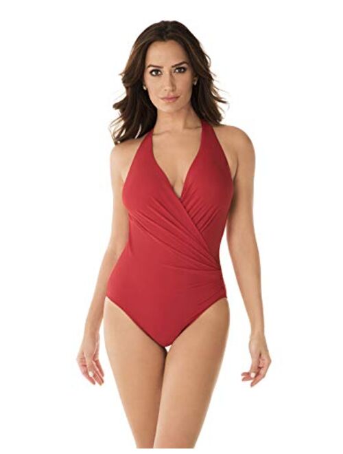 Miraclesuit Women's Swimwear Wrapsody Tummy Control Soft Cup One Piece Swimsuit