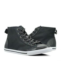 Burnetie Men's Black Solid Plaid High Top Vintage Sneaker