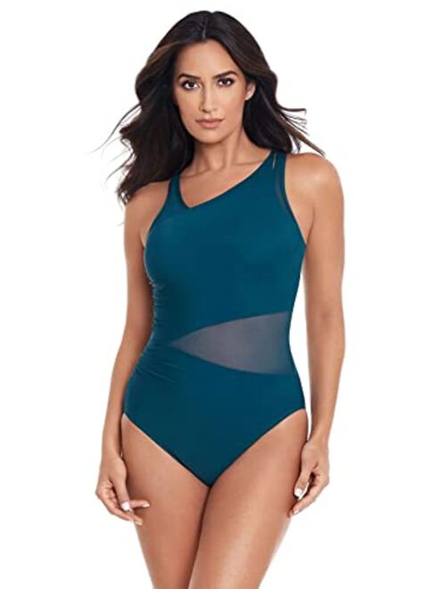 Miraclesuit Women's Swimwear Illusionist Azura All Over Control Underwire One Piece Bathing Suit Swimsuit