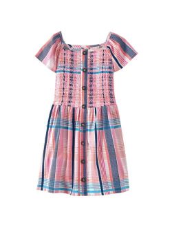 Girls 4-16 Lands' End Smocked Woven Dress