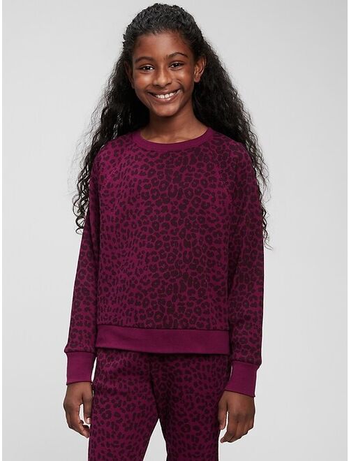 GAP Kids Waffle-Knit Crewneck Sweatshirt