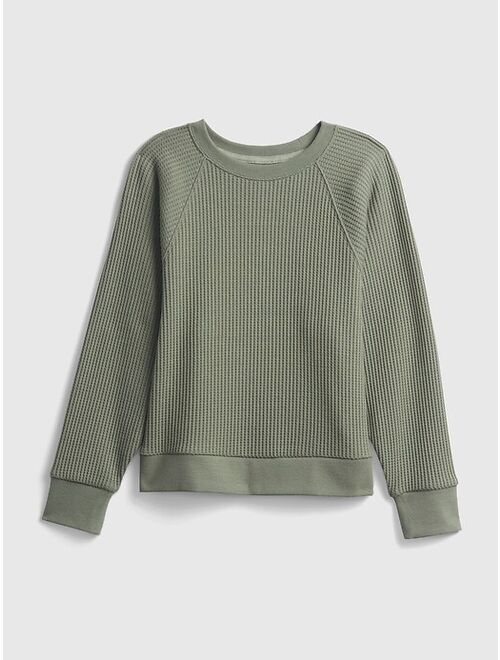 GAP Kids Waffle-Knit Crewneck Sweatshirt