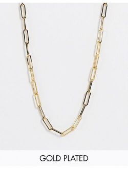 14k gold plated necklace in open link chain