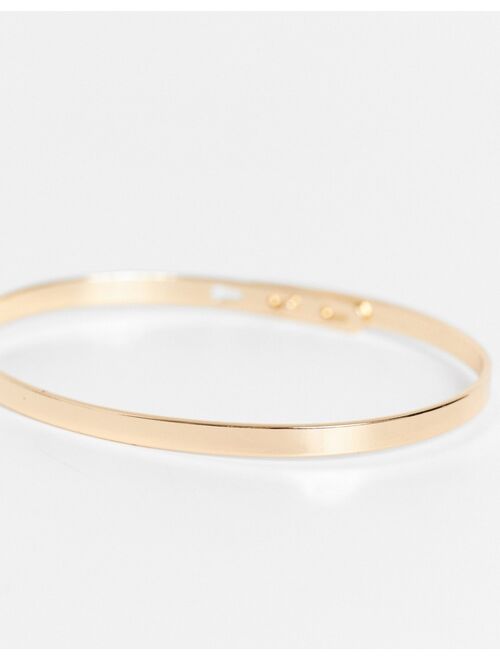 Asos Design Curve bangle bracelet in minimal design in gold tone