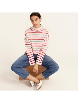 Cashmere rollneck sweater in stripe