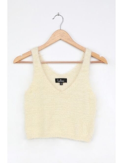 Road to Cozy Taupe Fuzzy Cropped Tank Top