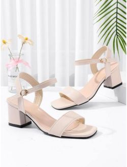 Minimalist Chunky Ankle Strap Sandals