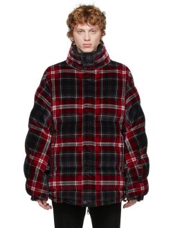 Reversible Black & Red Quilted Check Jacket