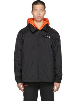 Off-White Black Nylon Ripstop Logo Windbreaker Jacket