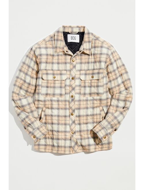 Buy BDG Brushed Plaid Quilted Shirt Jacket online | Topofstyle