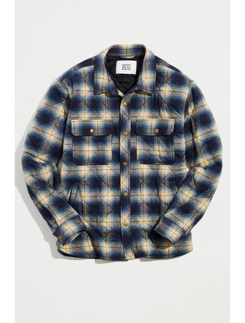 BDG Brushed Plaid Quilted Shirt Jacket