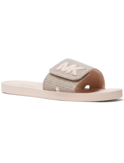 Women's MK Signature Logo Pool Slide Sandals