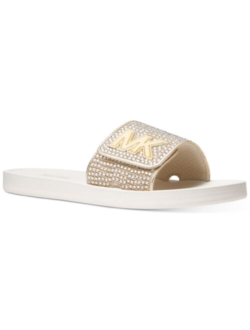 Michael Kors Women's MK Signature Logo Pool Slide Sandals