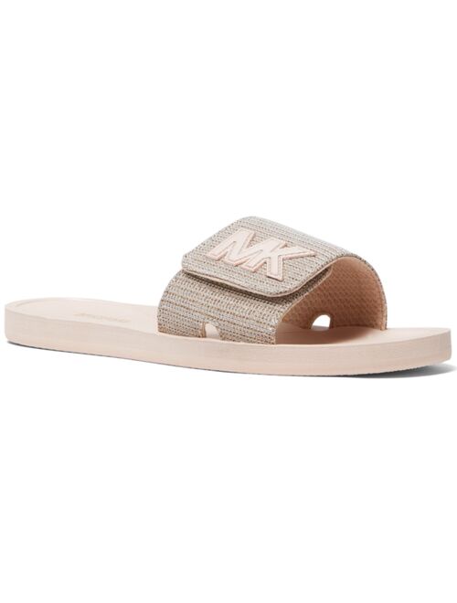 Michael Kors Women's MK Signature Logo Pool Slide Sandals