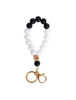 Dizzy Creek Designs Silicone Key Ring Bracelet for Women - Unique Stylish Beaded Bangle Wristlet Keychain