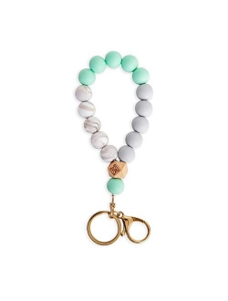 Dizzy Creek Designs Silicone Key Ring Bracelet for Women - Unique Stylish Beaded Bangle Wristlet Keychain