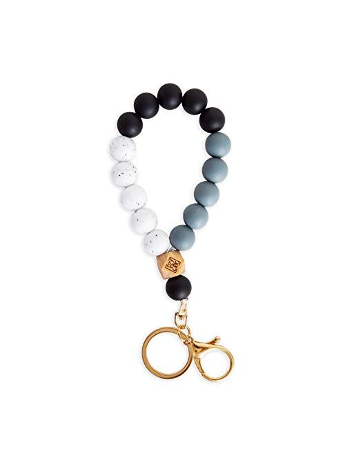 Dizzy Creek Designs Silicone Key Ring Bracelet for Women - Unique Stylish Beaded Bangle Wristlet Keychain