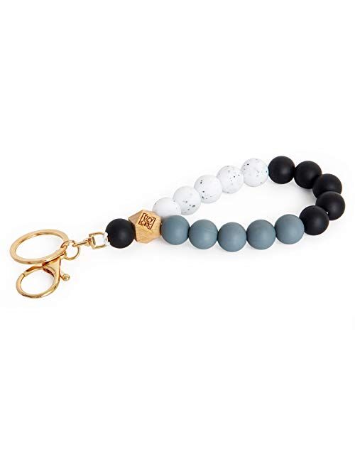 Dizzy Creek Designs Silicone Key Ring Bracelet for Women - Unique Stylish Beaded Bangle Wristlet Keychain