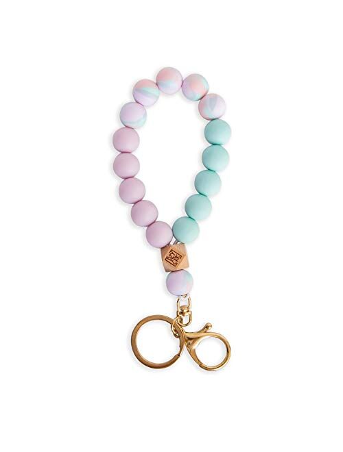 Dizzy Creek Designs Silicone Key Ring Bracelet for Women - Unique Stylish Beaded Bangle Wristlet Keychain