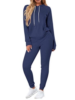 FUPHINE Womens's Tie Dye Jogger Outfit Sweatsuit 2 Piece Sweatshirt Long Sleeve Hooded and Pants Lounge Sets Tracksuit