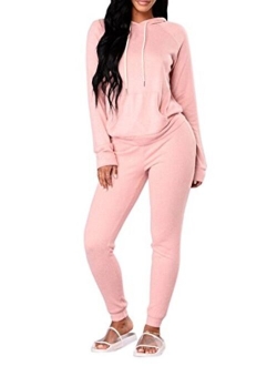 FUPHINE Womens's Tie Dye Jogger Outfit Sweatsuit 2 Piece Sweatshirt Long Sleeve Hooded and Pants Lounge Sets Tracksuit