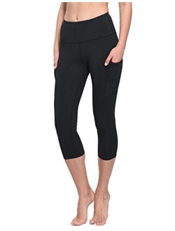 Women's Capri Leggings High Waisted Yoga Pants Stretch 3/4 Workout Exercise Capris with Pockets