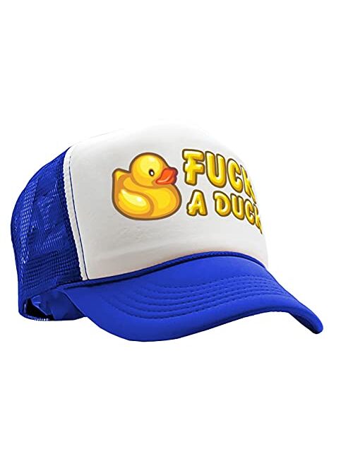 The Goozler - Fuck A Duck - Funny Dare Gift Gag Rubber Ducky - Vintage Retro Style Trucker Cap Hat