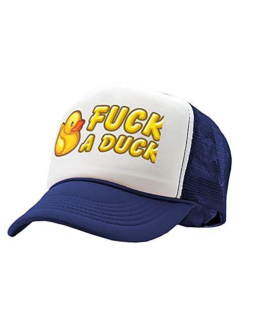 The Goozler - Fuck A Duck - Funny Dare Gift Gag Rubber Ducky - Vintage Retro Style Trucker Cap Hat