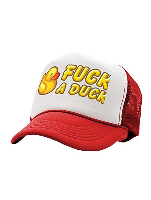 The Goozler - Fuck A Duck - Funny Dare Gift Gag Rubber Ducky - Vintage Retro Style Trucker Cap Hat