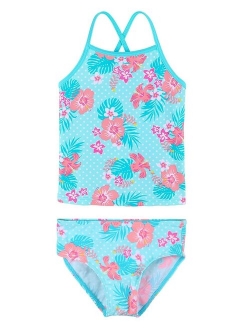 BAOHULU Girls Two Pieces Swimsuit Flower Blossoms Print Bikini Set Swimwear Kids Strap Breathable Rashguard Toddler Bathing Suit