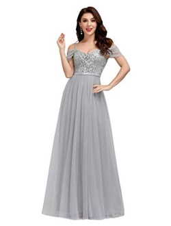 Cold Shoulder Contrast Sequin Mesh Prom Dress