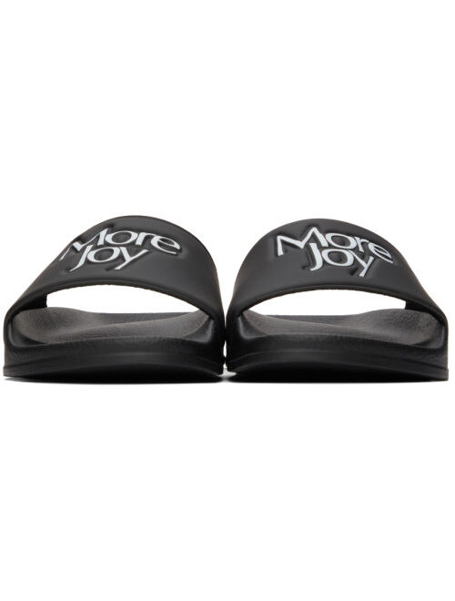 More Joy Black Logo Slider Sandals