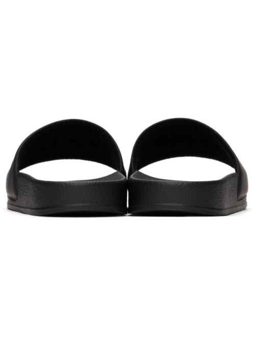 More Joy Black Logo Slider Sandals