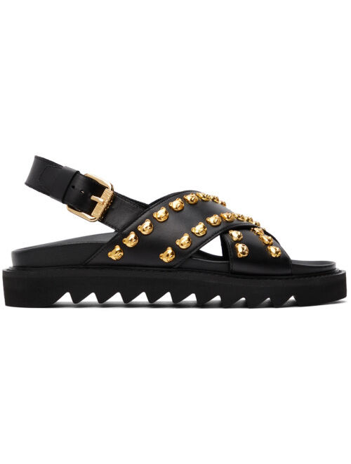 Moschino Black Teddy Studs Sandals