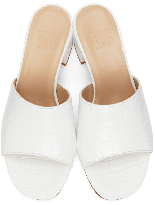 SSENSE Exclusive White Croc Agatha Sandals