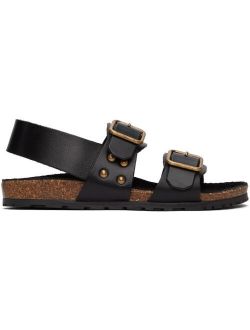 Black Jam Flat Sandals