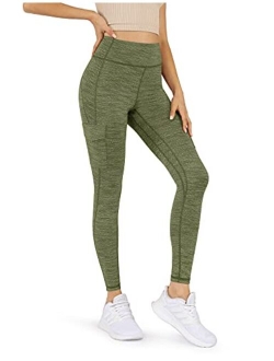 ODODOS Women's High Rise Cargo Pockets Yoga Capris Leggings Workout Athletic Running Cargo Leggings Pants