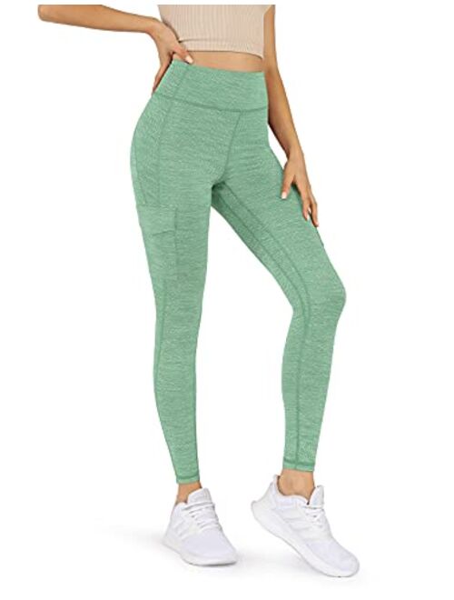 ODODOS Women's High Rise Cargo Pockets Yoga Capris Leggings Workout Athletic Running Cargo Leggings Pants