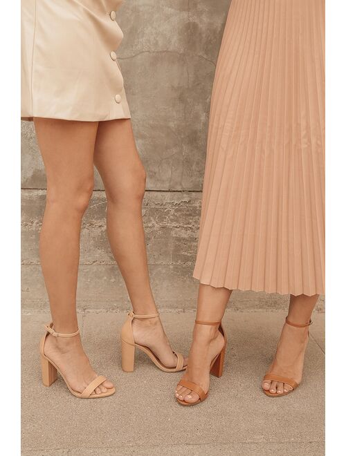 Lulus Taylor Naked Vanilla Ankle Strap Heels