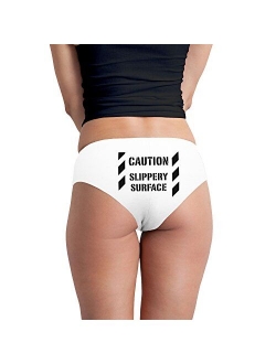 Caution Slippery Surface Road Sign Parody Funny Women's Boyshort Underwear Panties