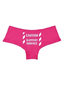 Caution Slippery Surface Road Sign Parody Funny Women's Boyshort Underwear Panties