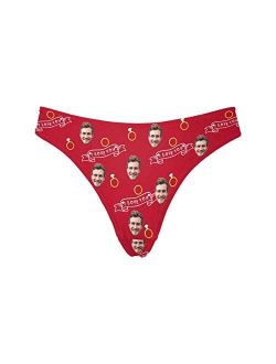 Custom Funny Face This Belongs to Me Women's Novelty Underwear Thongs Panty