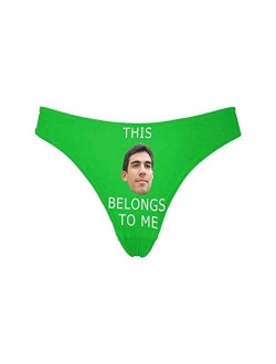 Custom Funny Face This Belongs to Me Women's Novelty Underwear Thongs Panty